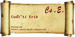 Csóti Erik névjegykártya