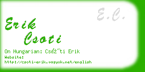 erik csoti business card